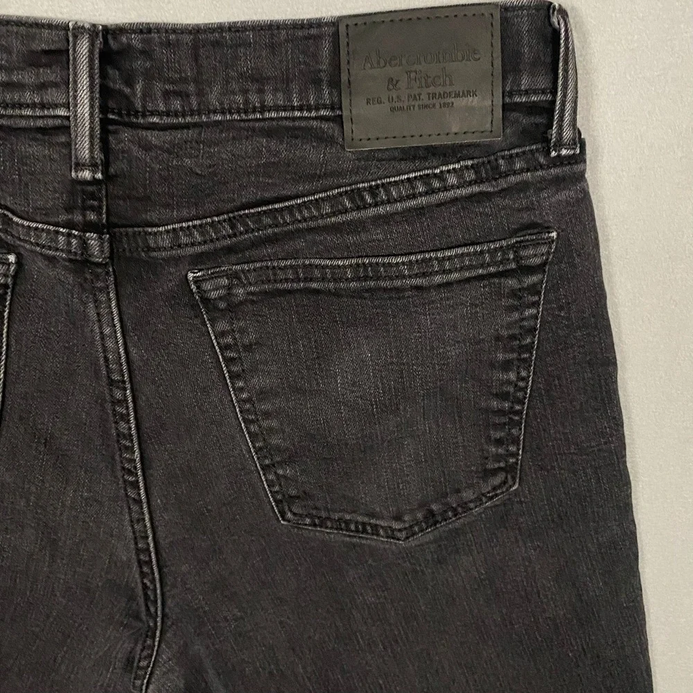 Abercrombie & Fitch Mens Skinny Jeans Faded Black Denim 33x32 131D0151-ABLACK196